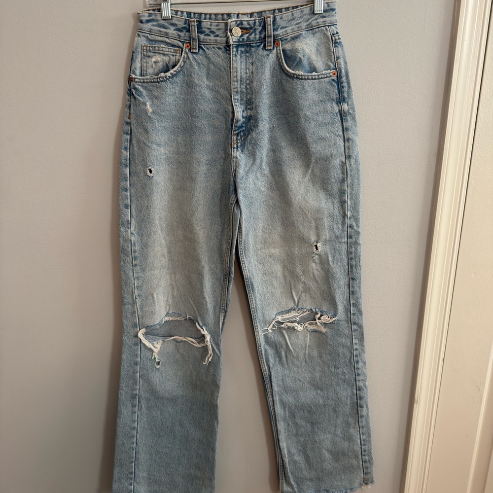 Zara Faded Blue Denim Jeans